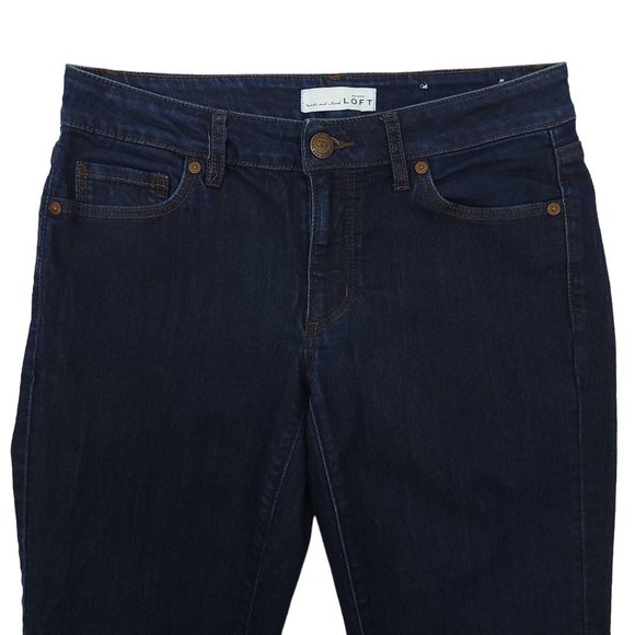 Ann Taylor Loft Curvy Skinny Denim Jeans Size 26 / 2 Low Rise Dark Wash - Picture 8 of 11